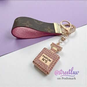 Designer Bag Keychain ~ Suede Lining and Charm or Pouf ~ Customized